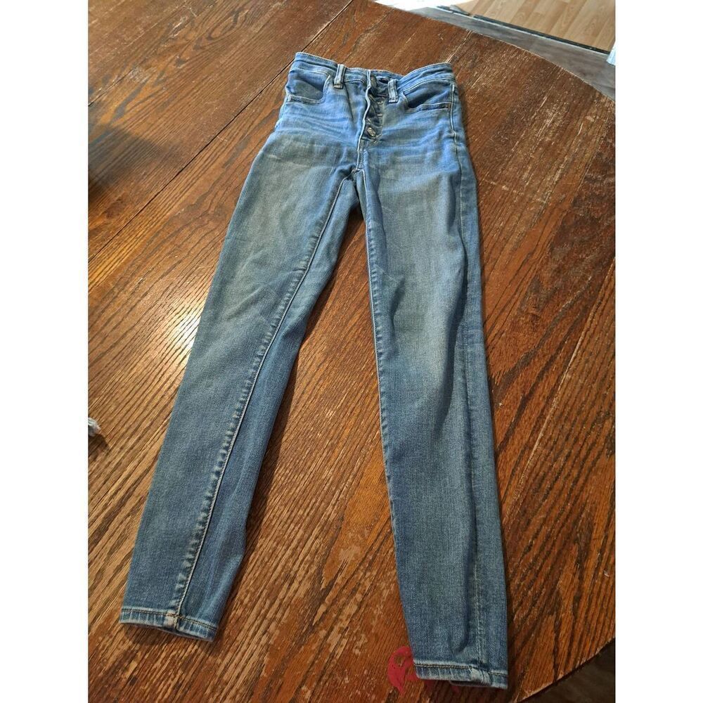 American Eagle Super High Rise Jegging Womens 00 Short Stretch Denim Blue Jeans